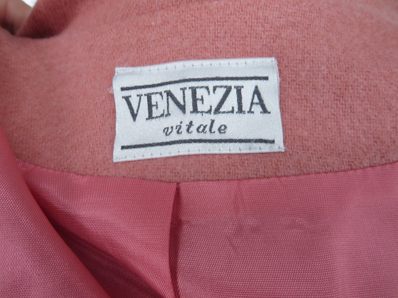 Vintage Venezia Vitale Dusty Rose Wool‑Blend Tailored Overcoat Quiet Luxury