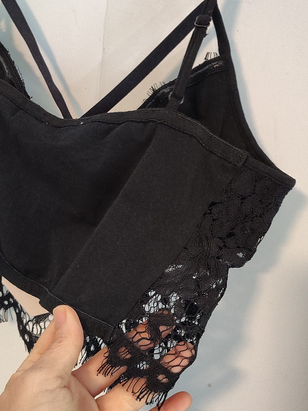 Small Paper Crane Bohemian Lace Bralette Tank Cami Top WIRE FREE No Budge Bra