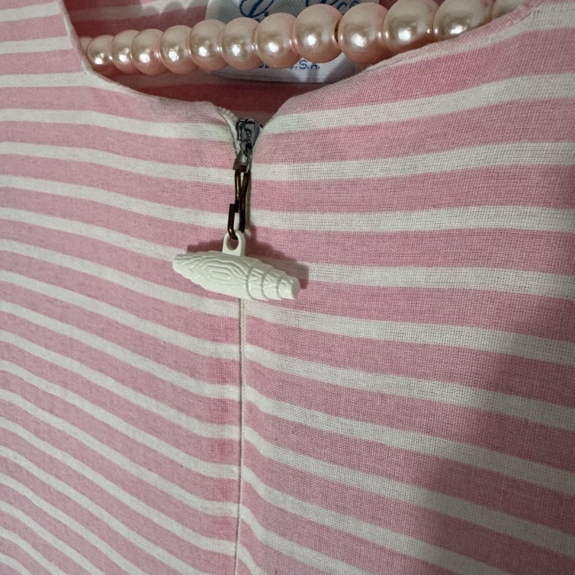 Vintage pastel striped seersucker dress