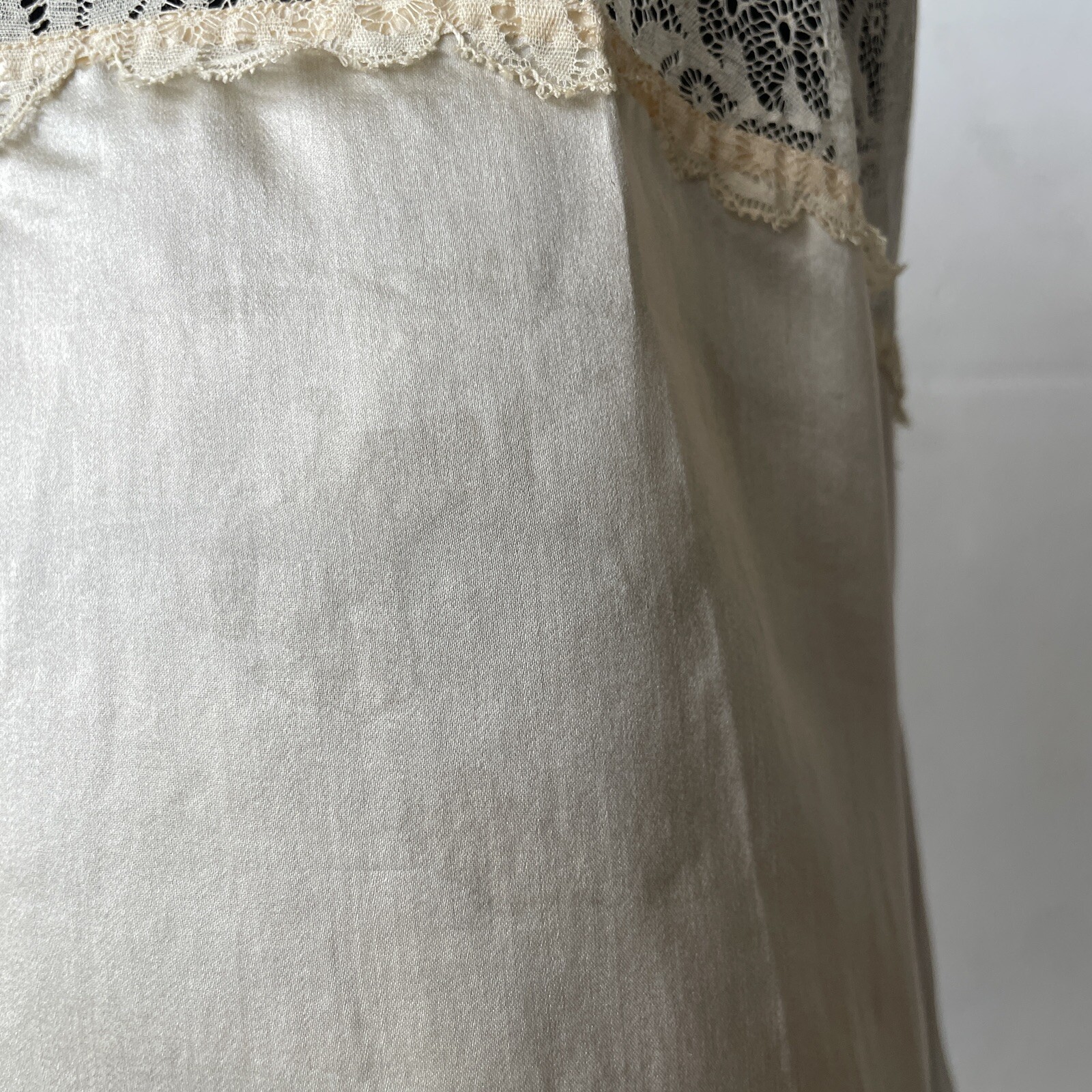 Antique VOLUP 1920s – 1930s Silk Step In Button Up Crotch Teddy Dress Slip XXL