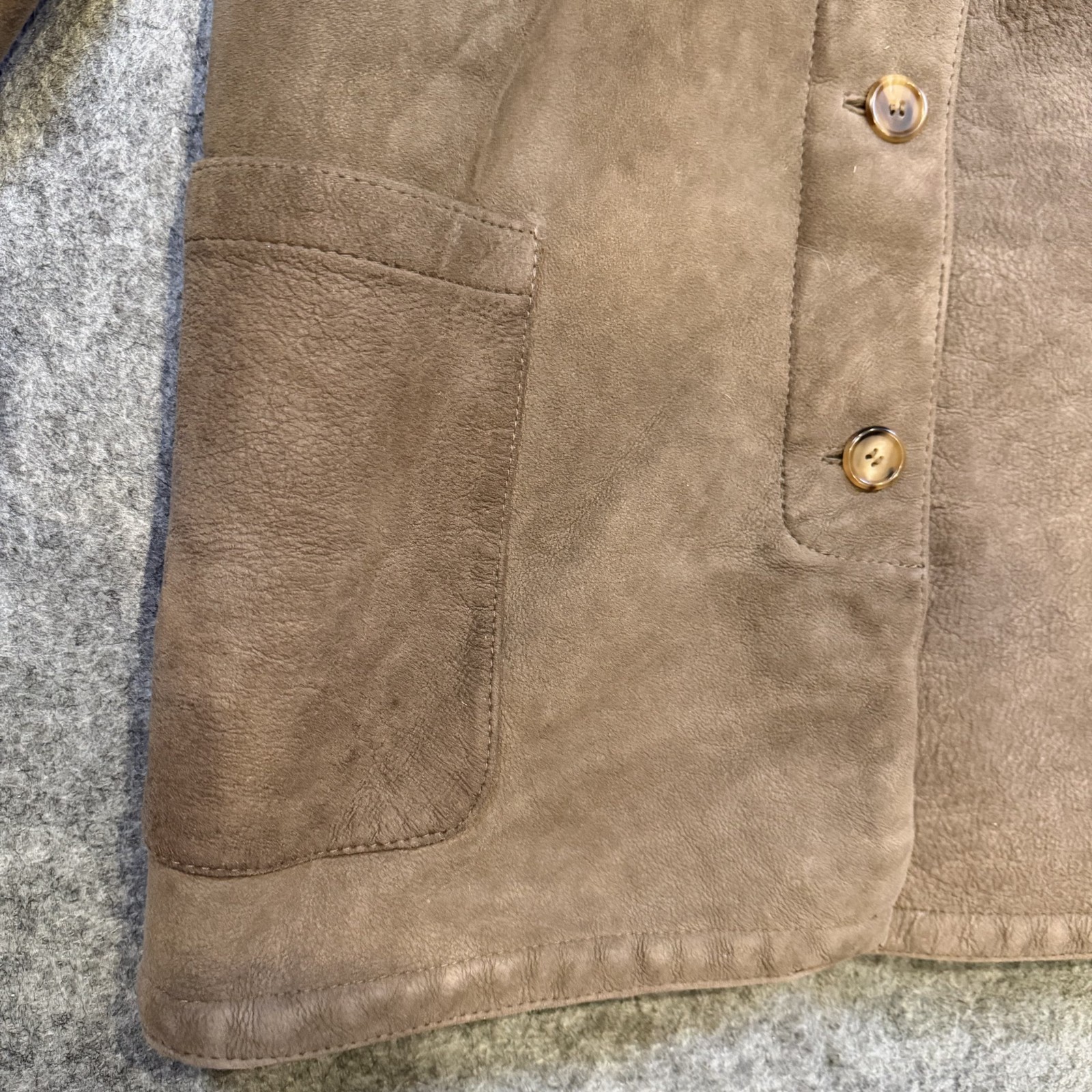 Vintage Sawyer Of Napa Abercrombie Lambskin Shearling Wool Lined Coat 12