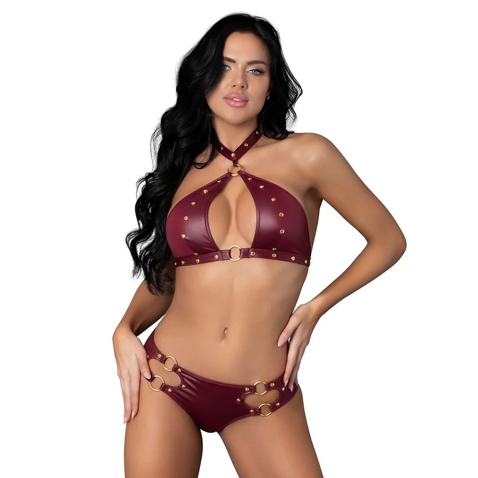 Juno L/X Ultimately Seductive Choker Lingerie Bra W/ Open Keyhole Front, New