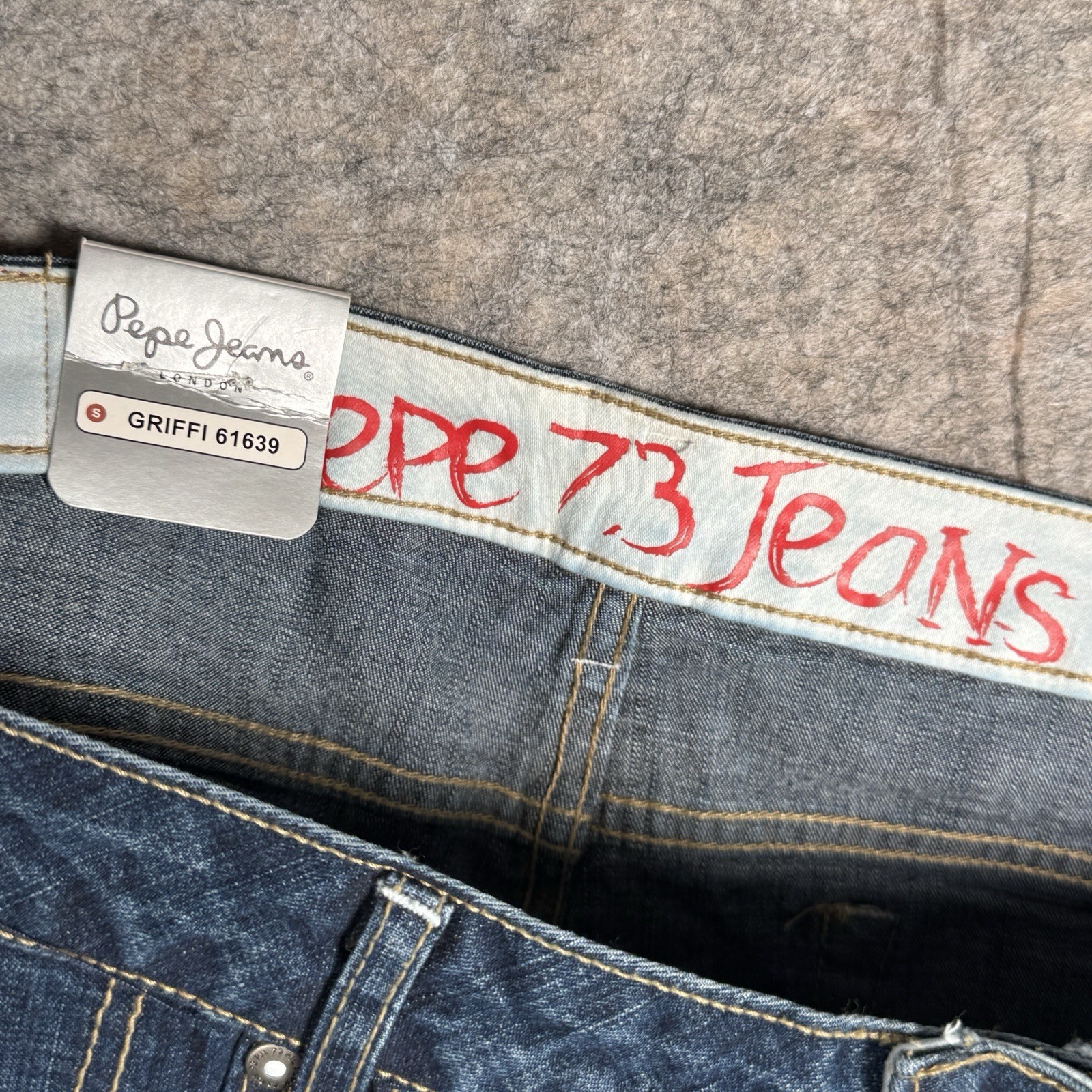 Vintage Y2K NWT Womens Pepe Jeans Graffiti Design Streetwear Jeans Size 38×32