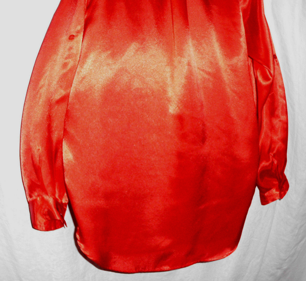 Vintage Partners by Mervyn’s Western Blouse Size 12 Red Polyester Long Sleeves