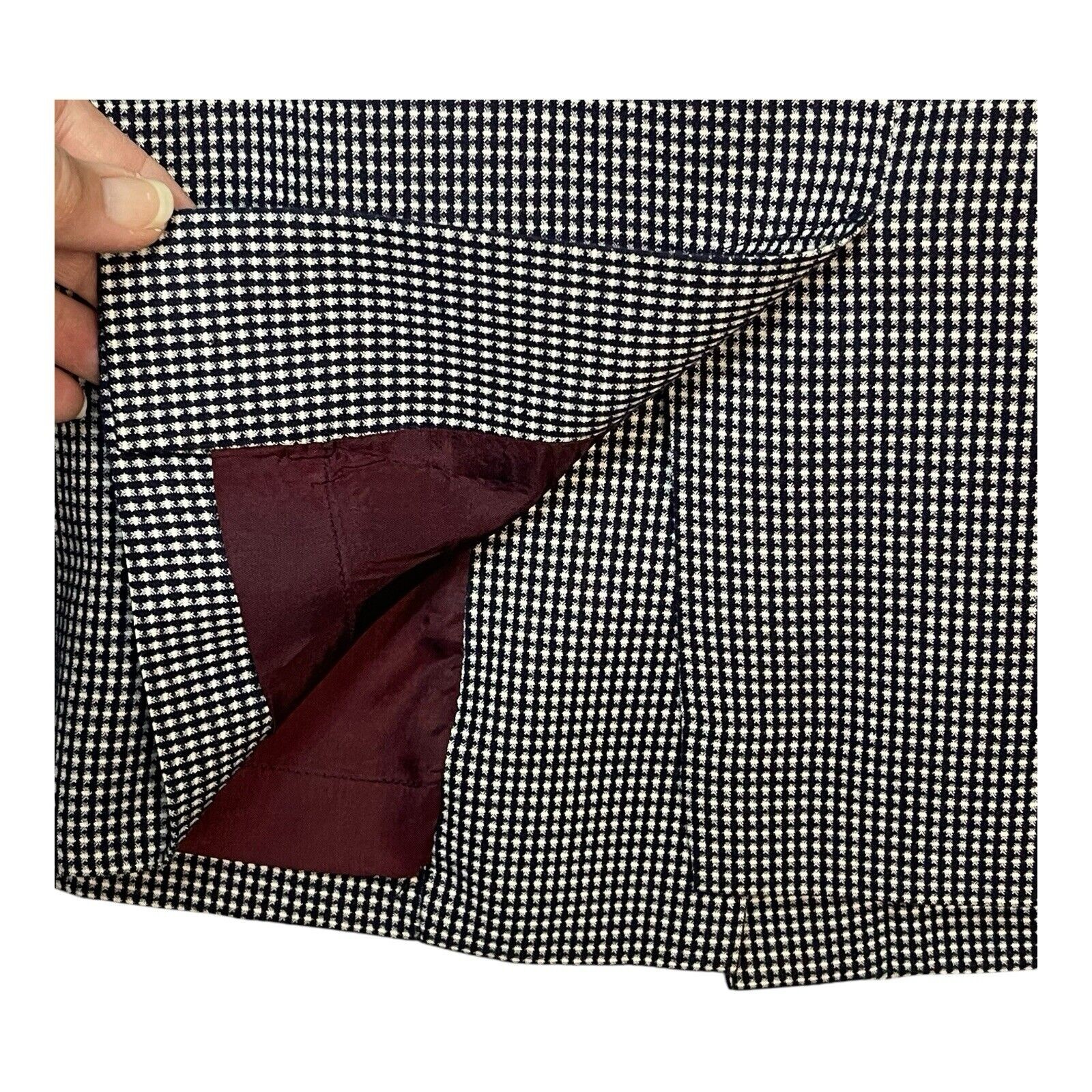 Vintage Liz Claiborne Houndstooth Blazer Dress Size 12 Rayon 80s Career Wear