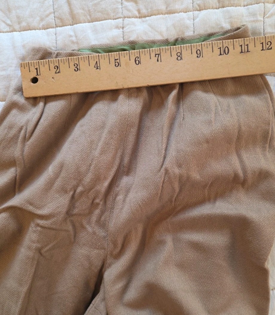 60s Carol Brent Womens Trousers Capris Pants vintage 60’s high waist Tan 24”