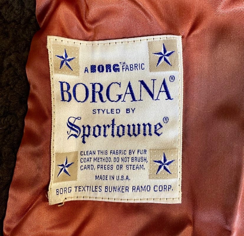 Vintage Borgana Styled By Sportowne Coat Jacket Union Made USA Brown Size 8 M