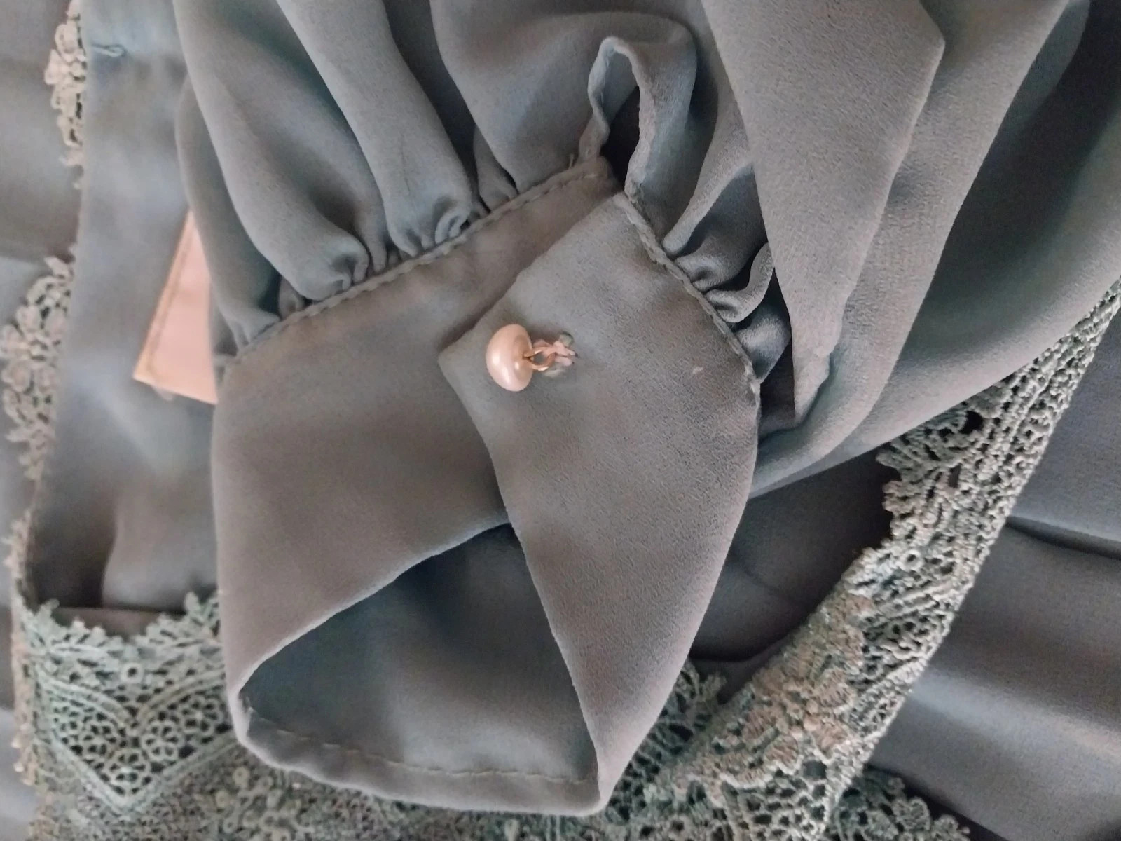 VTG Chez Ethel Cain Esque Pleats Opaque PleatS Grunge Babydoll Flare Embrd Dress