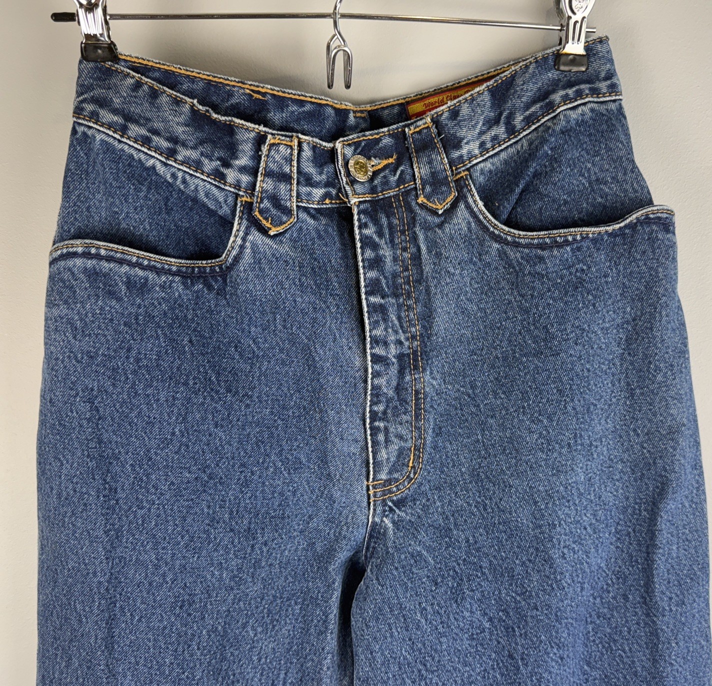 Lawman Western Jeans Denim Blue High Waist Bareback Rodeo Vintage Sz 11 26×35