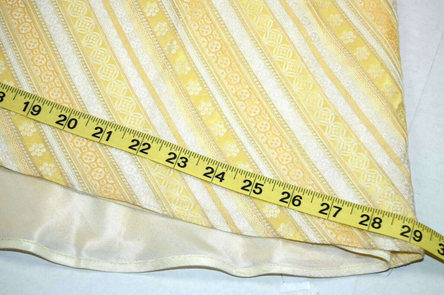 Vintage Midi Dress Watters Size S/M 80s Shimmery Pearl Yellow Embroidered Lined