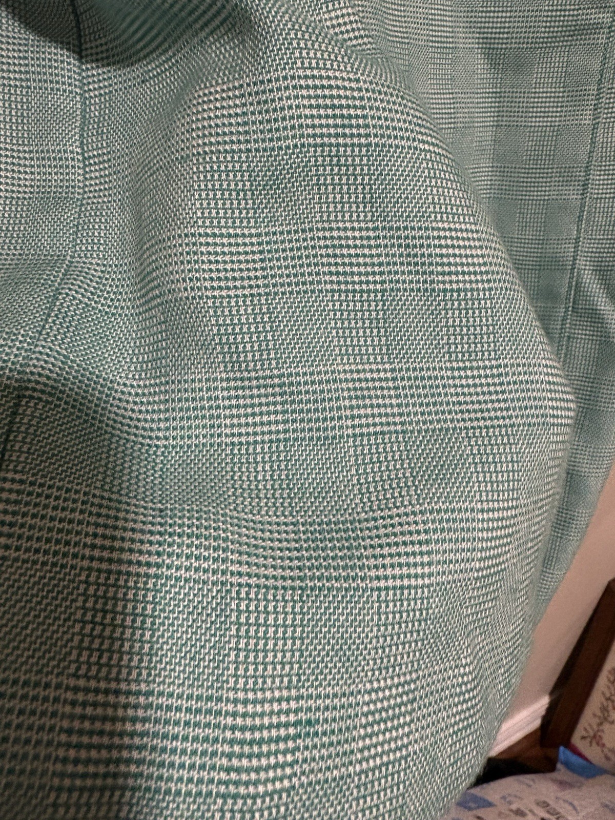 VTG 80s Leslie Fay Womens 12 Blue Green Navy Houndstooth secretary Dress ILGWU