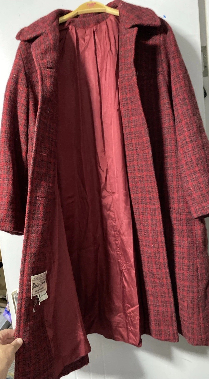 Vintage 1960’s Harris Tweed Overcoat 100% Virgin Scottish Wool Size Large