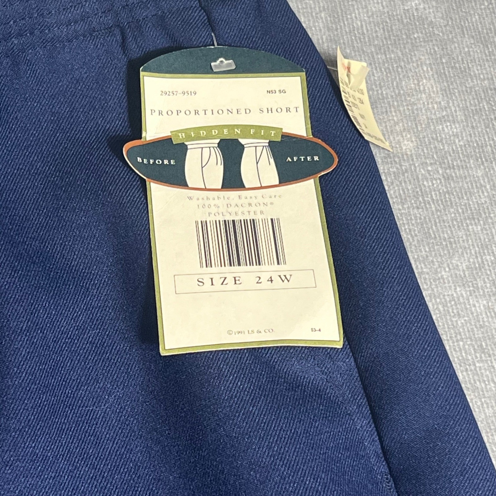 Vintage Levi Strauss Bend Over Navy Blue Dress Pants 24W Proportioned Short NWT