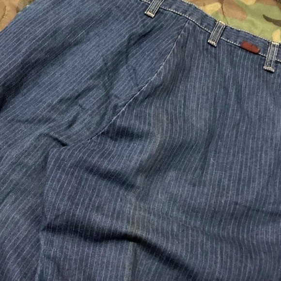 Rustler pinstripe denim riders jeans pleated 70s vintage scovill 13J (25×29)