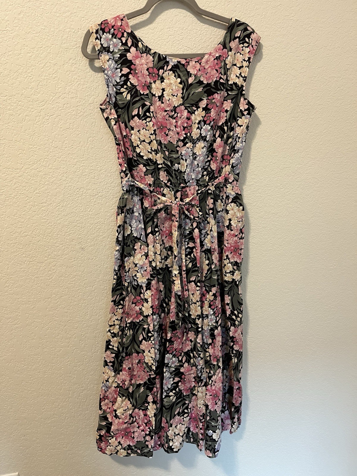 Vintage Walden Classics Dress Womens S Pink Floral Sleeveless Cottagecore Cotton