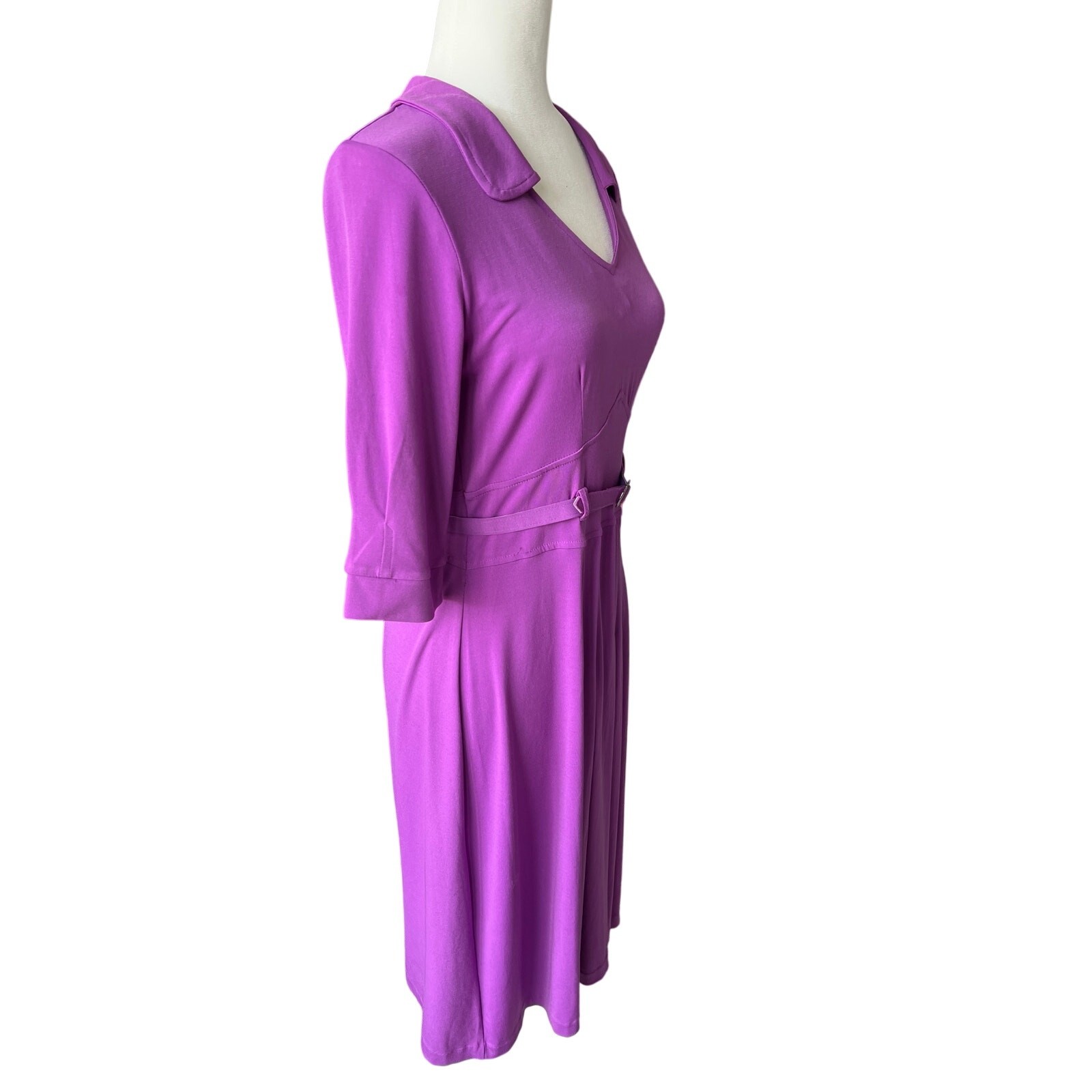 Vintage Chadwick’s Purple 1970s Polyester Spandex Dress Women’s Size 6 80s Retro