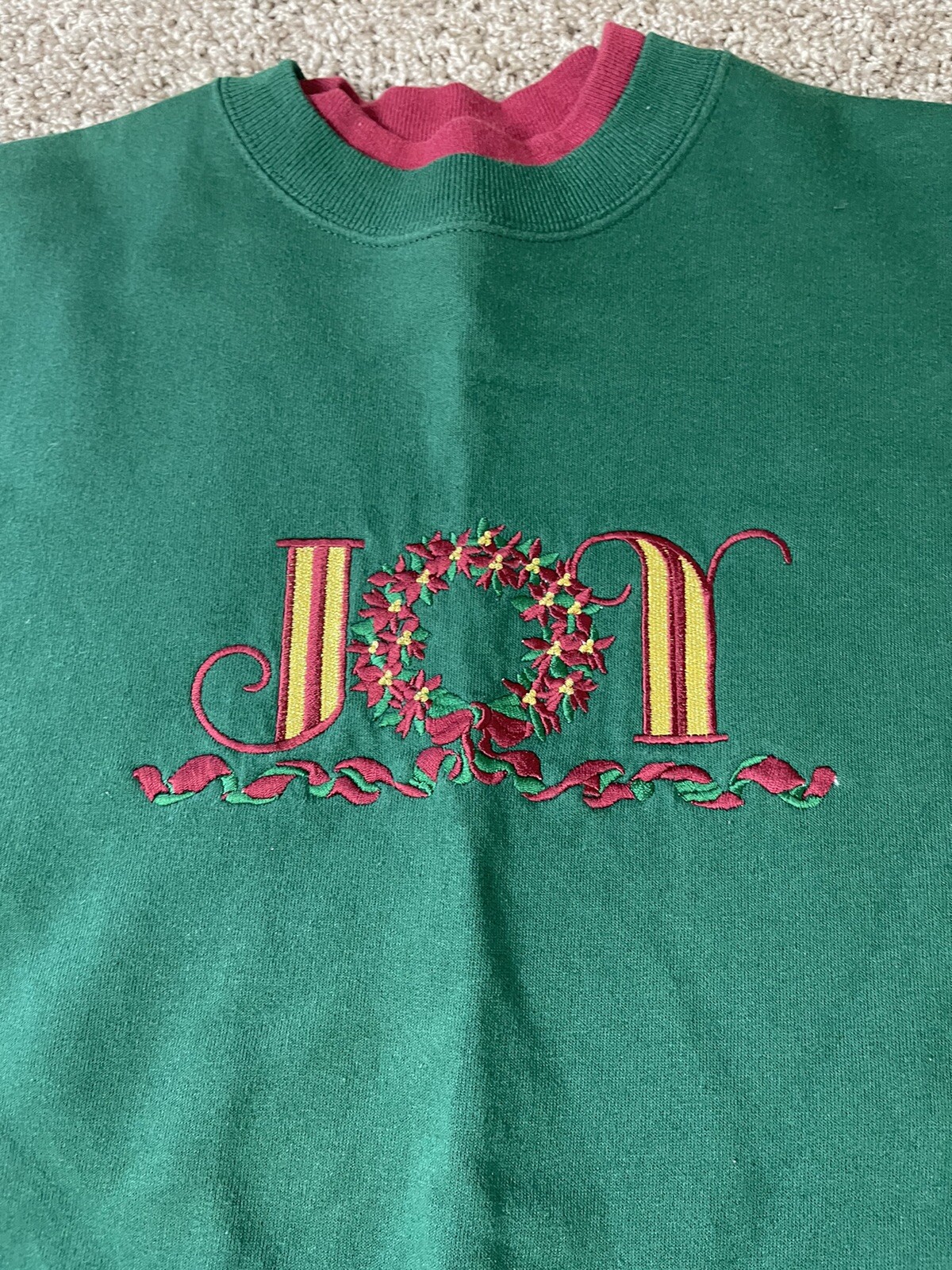 Vintage MC Sportswear Christmas Crewneck Sweatshirt Grandma Adult Large Green