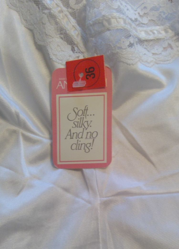 2 ladies Fortune full 100% Antron III nylon slips new w/ tags & lace trim sz 36