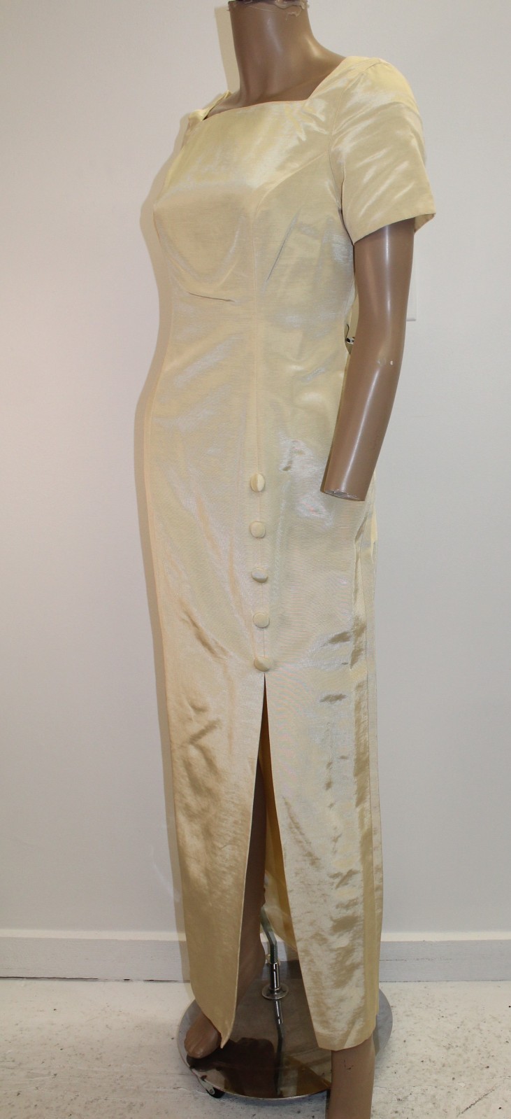 Unbranded Vintage 90’s Yellow SS Formal Sheath Fit Gown Dress Size 8