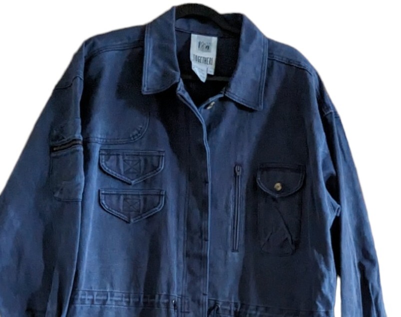 Vtg 80s/90s 3X/4X NWT Together! Spiegel Denim Maxi Trench Coat New Wave Utility