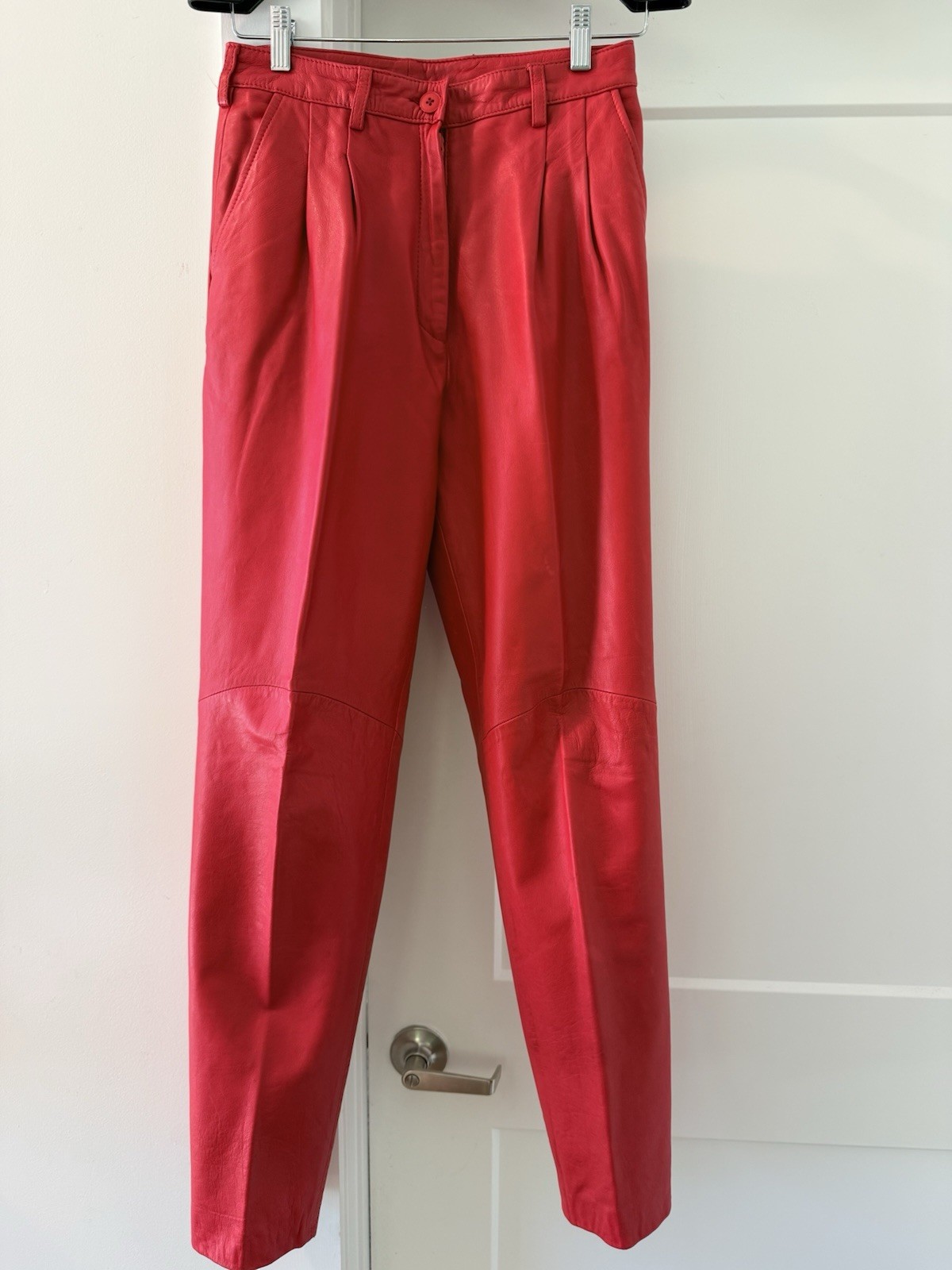 Vintage 80s Michael Hoban North Beach Leather Pants Red Supple Soft Designer USA