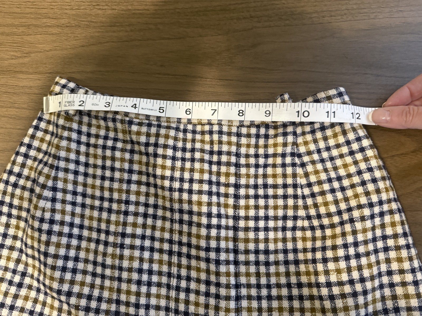 Vintage Century Of Boston Wool Skirt Navy/Tan/ Plaid Midi Length Small
