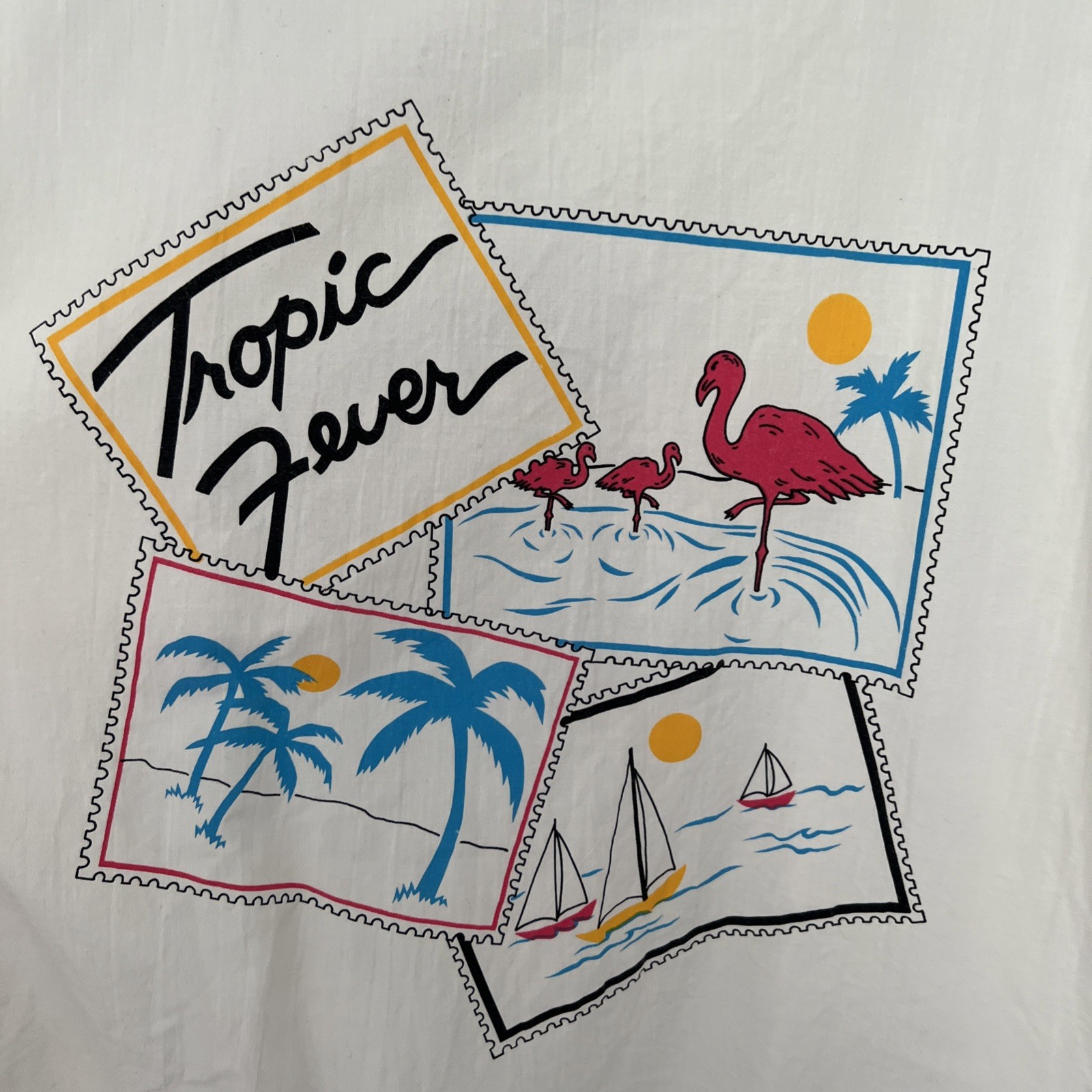 Vintage Tropic fever Single Stitch Shirt Women’s Made In USA Sailboat
