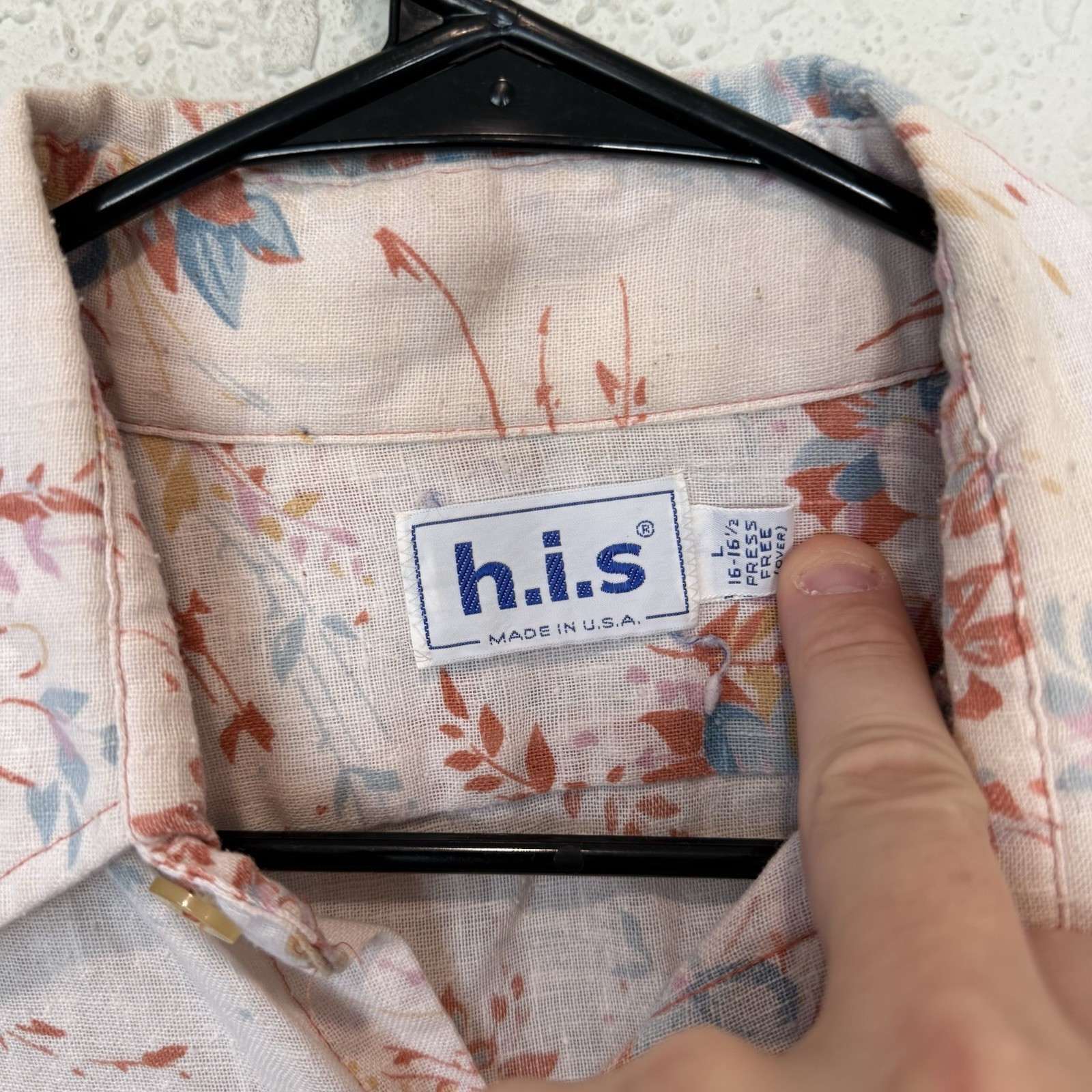 Vintage 60s/70s RARE H.i.s. Mens Floral Hippie Disco Button Shirt Size Large