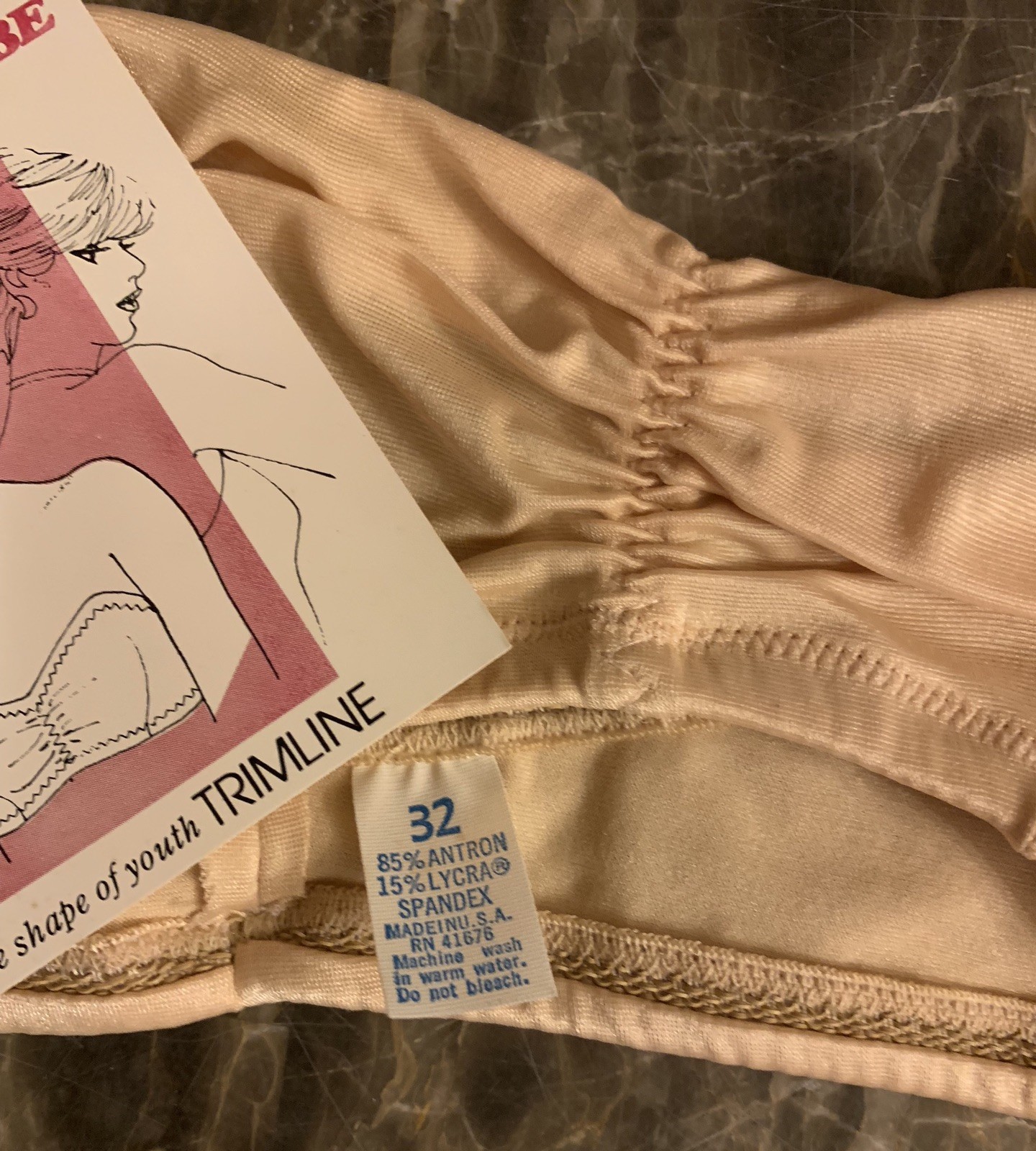 Vintage Strapless Tube Bra Beige Nude Antron Spandex 1970s NEW Fits 32 A, B, & C