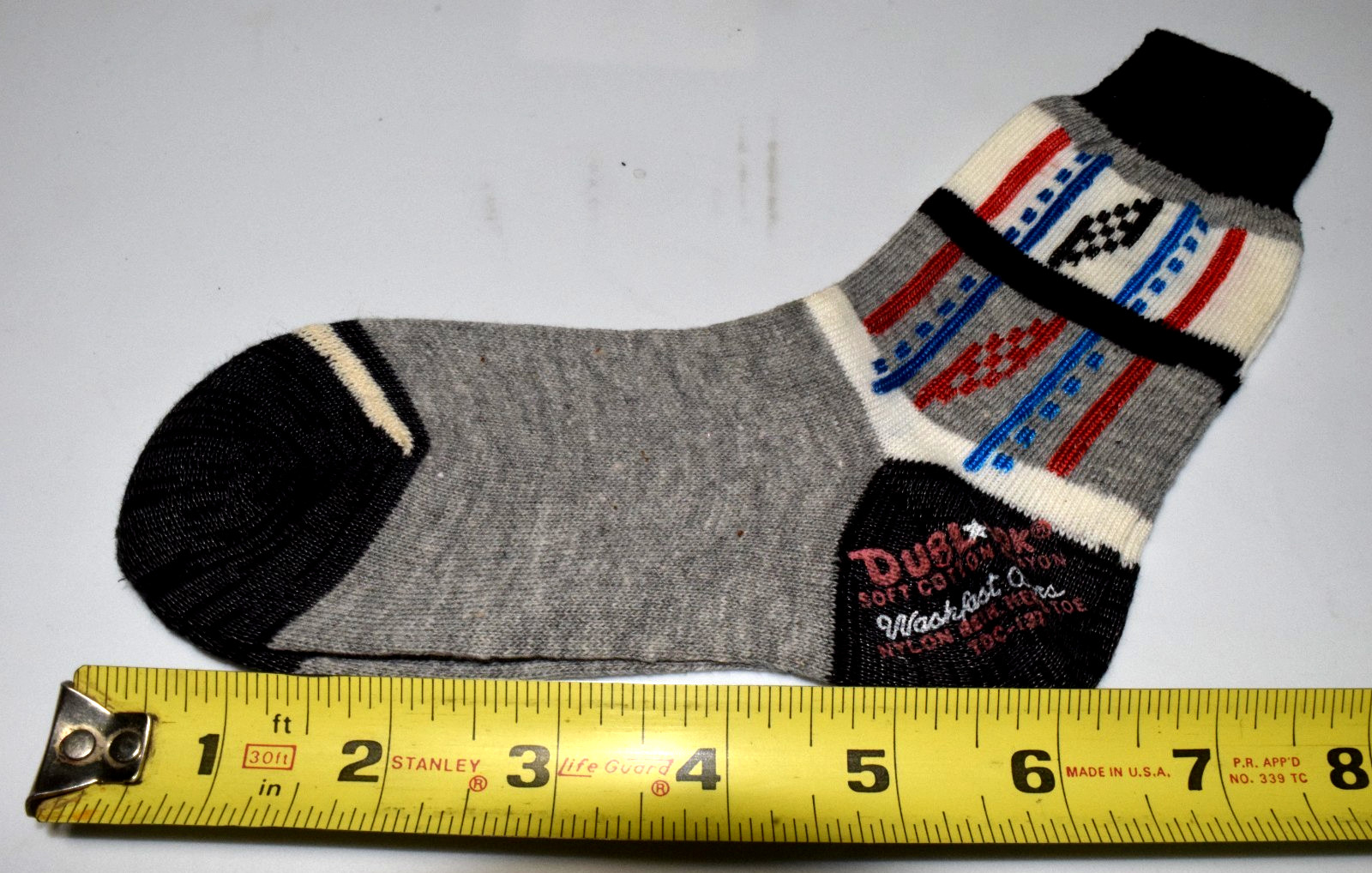 Argyle Socks VTG King James 40s 50s Gray Black Red Checker Argyle 6 x 6 Boys 7.5