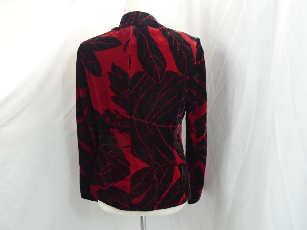 Vintage 1980’s Kay Unger Red & Black Velvet Jacket with Satin Bow Size 12