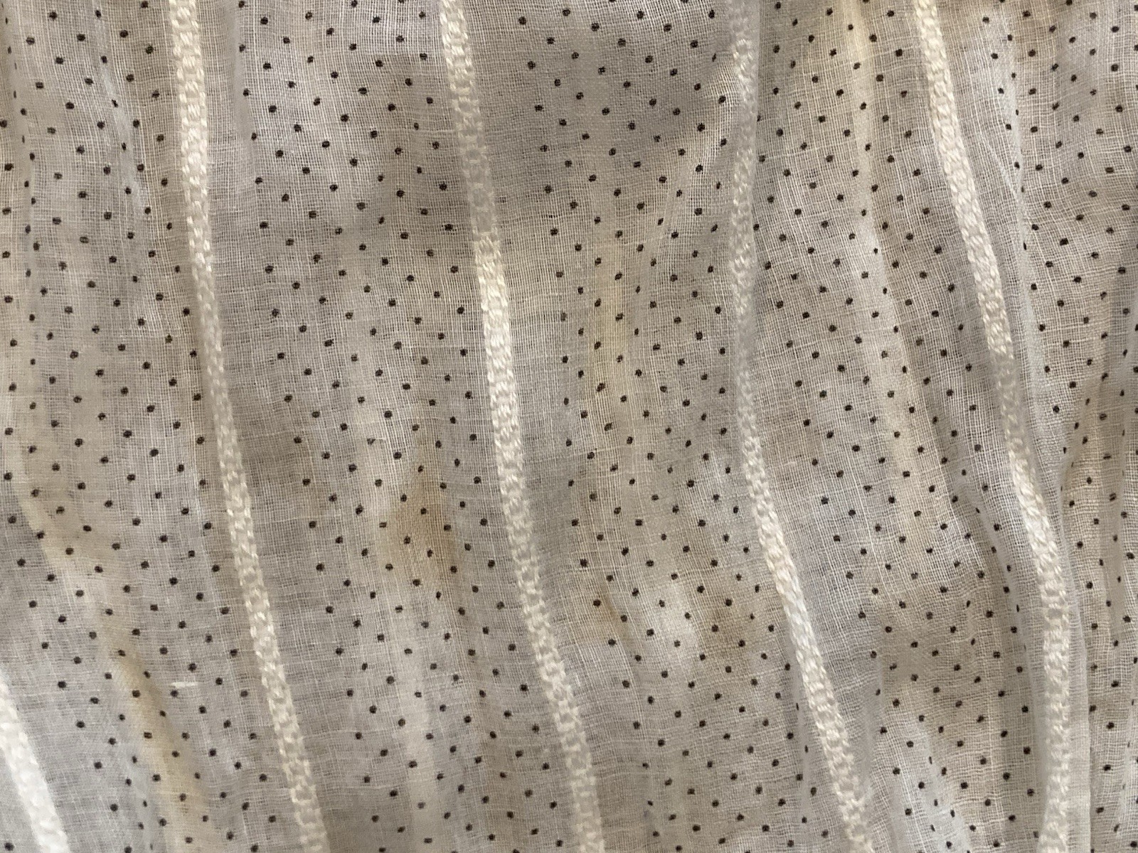 Vintage 1900s 1910s Victorian 2 pc dress thin cotton w dots pin tucks W 22