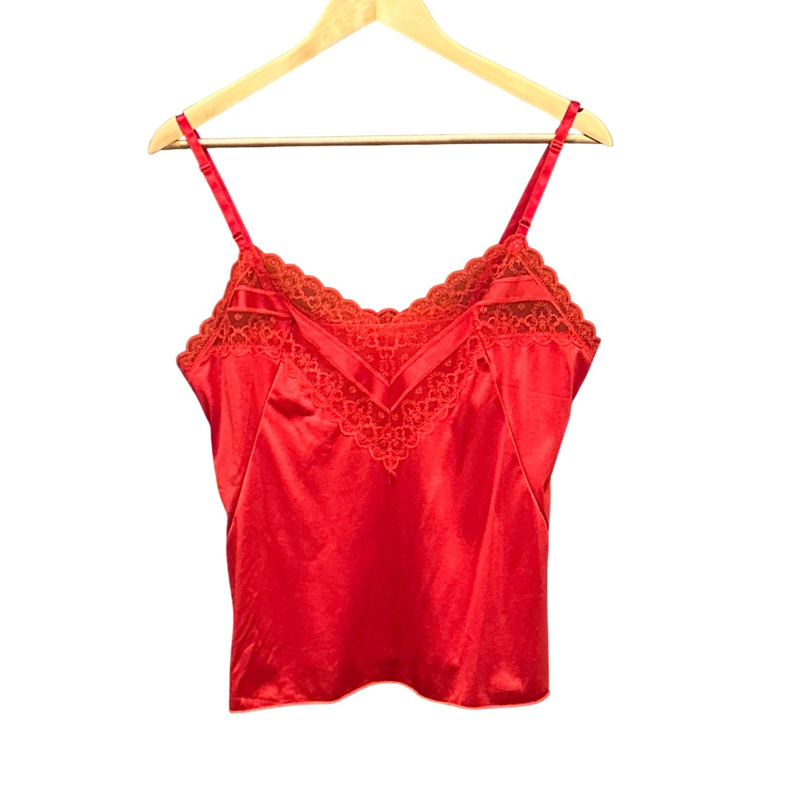 Vintage Vanity Fair Camisole Red Lace Coquette Femme Romantic Goth Whimsigoth