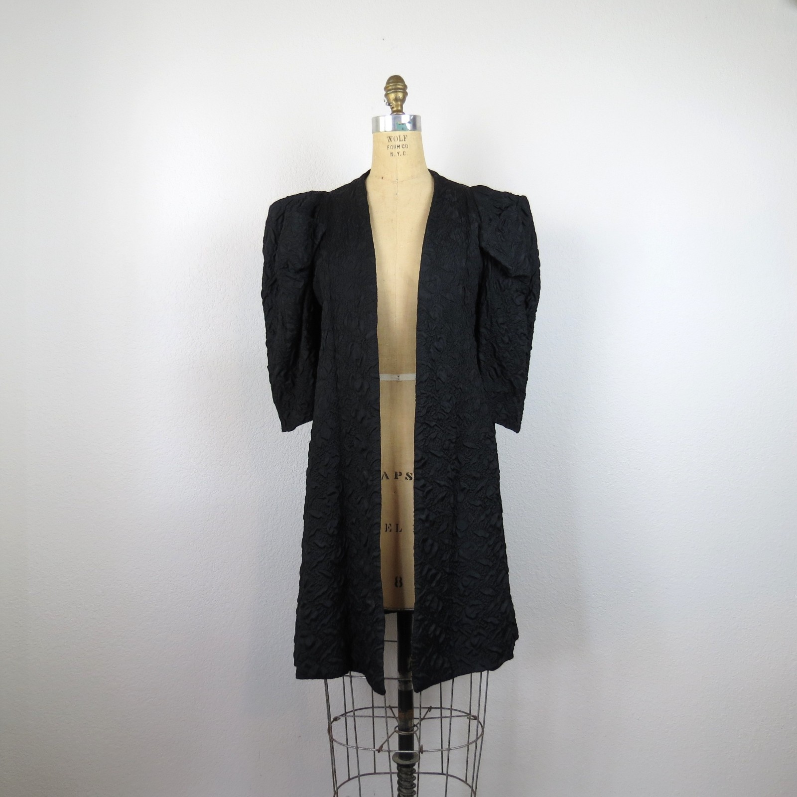 vintage 1940s women’s coat dressy cocktail jacket statement sleeve size medium