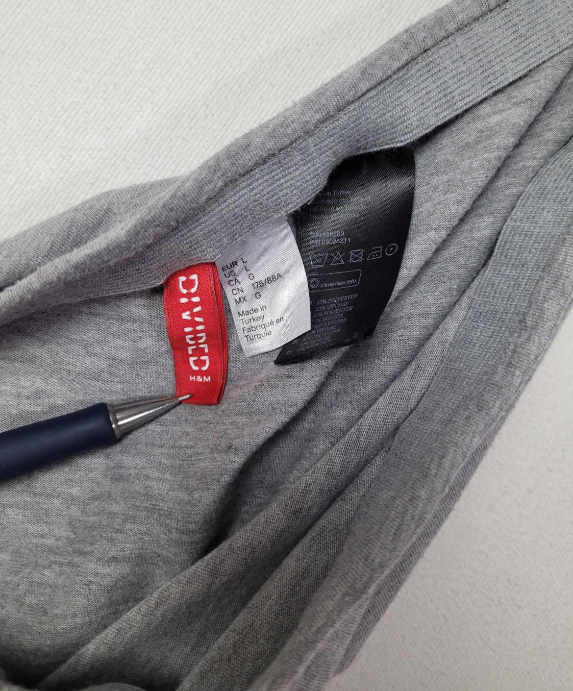H&M Divided Gray Draped Asymmetrical Skirt Women’s Size L Polyester Viscose