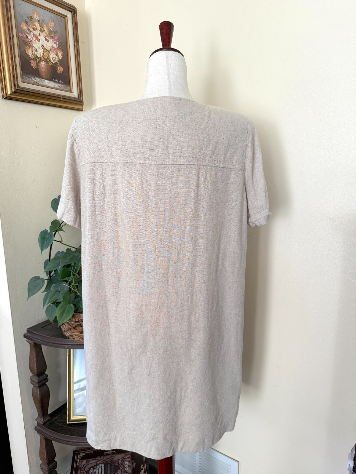 Vintage Brett Alixander Button Down Linen Dress sz 16