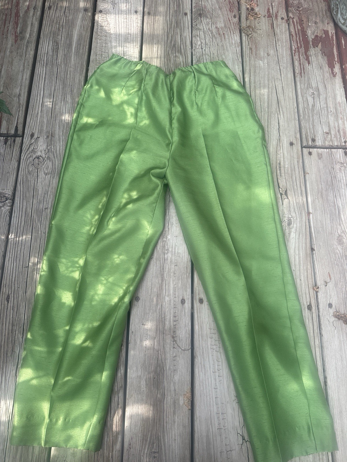 80s does 50s Green Dupioni Three-Piece Sag Harbor Outfit, Size 8
