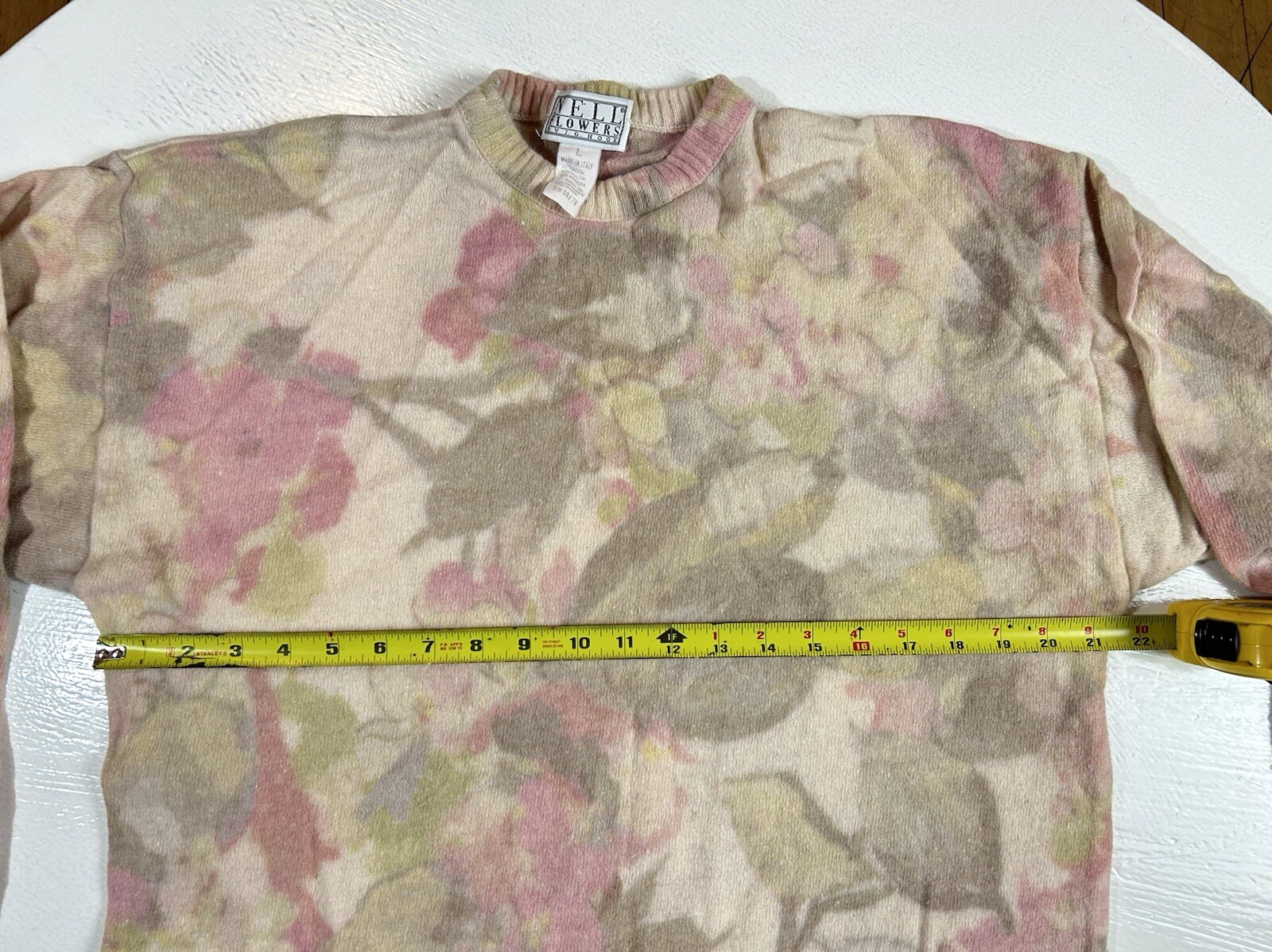 JG Hook Vintage Floral Wool / Rabbit Hair Knit Sweater Women’s LARGE Italy Made