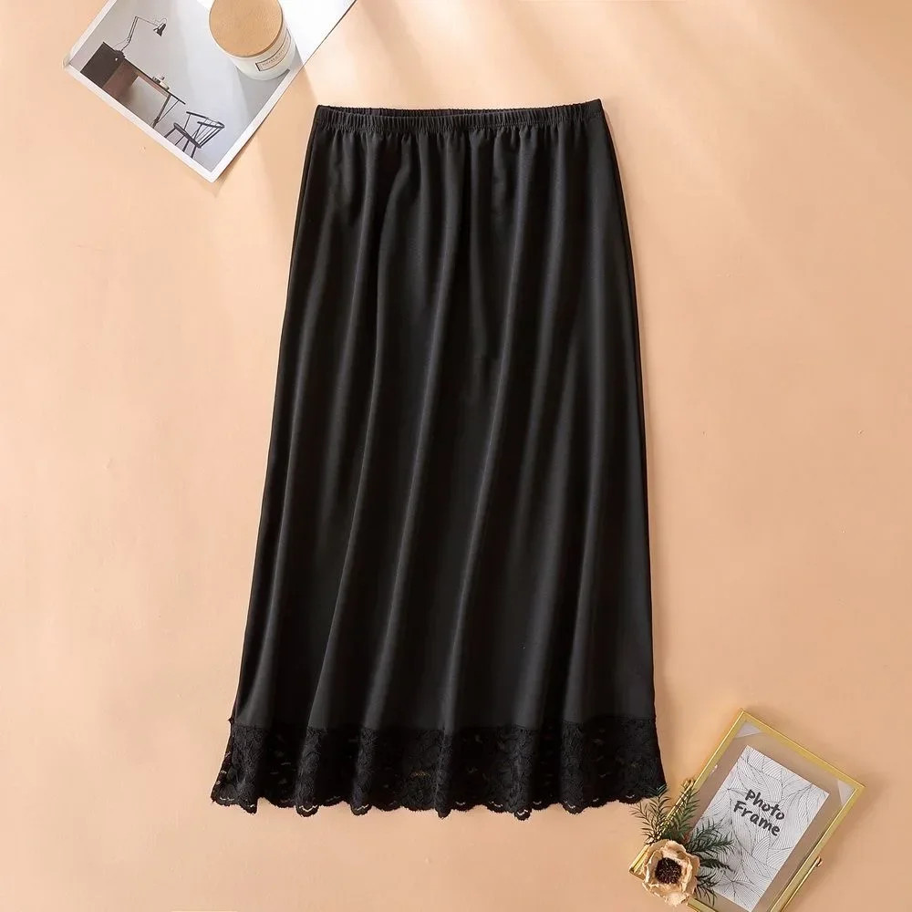 3 Lengths Basic Underskirt Modal Female Half Length Skirt Lace Slip Innerwear.