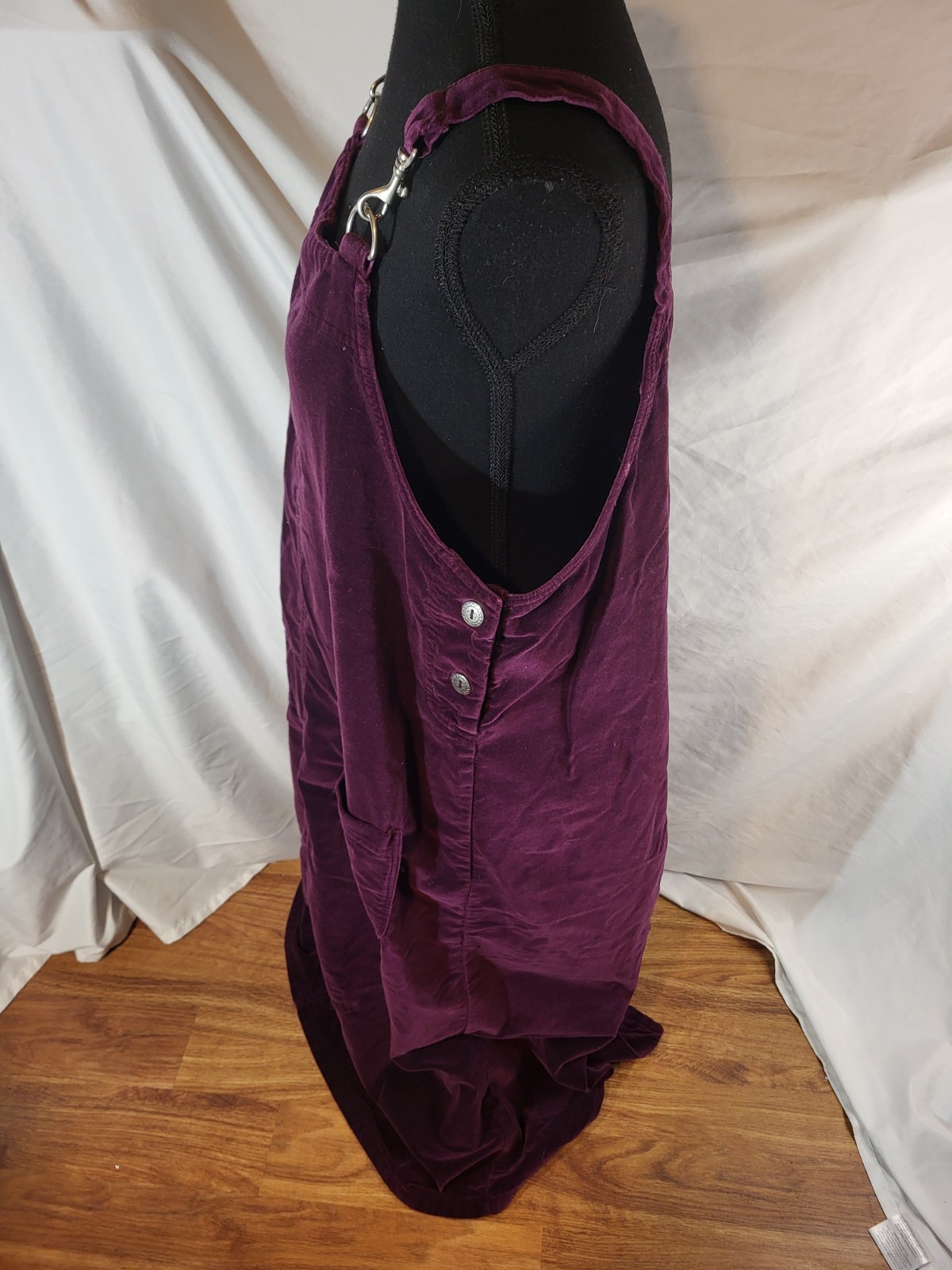 Vtge Directives Plum Purple Velvet Overall Dress Size 16 Modest