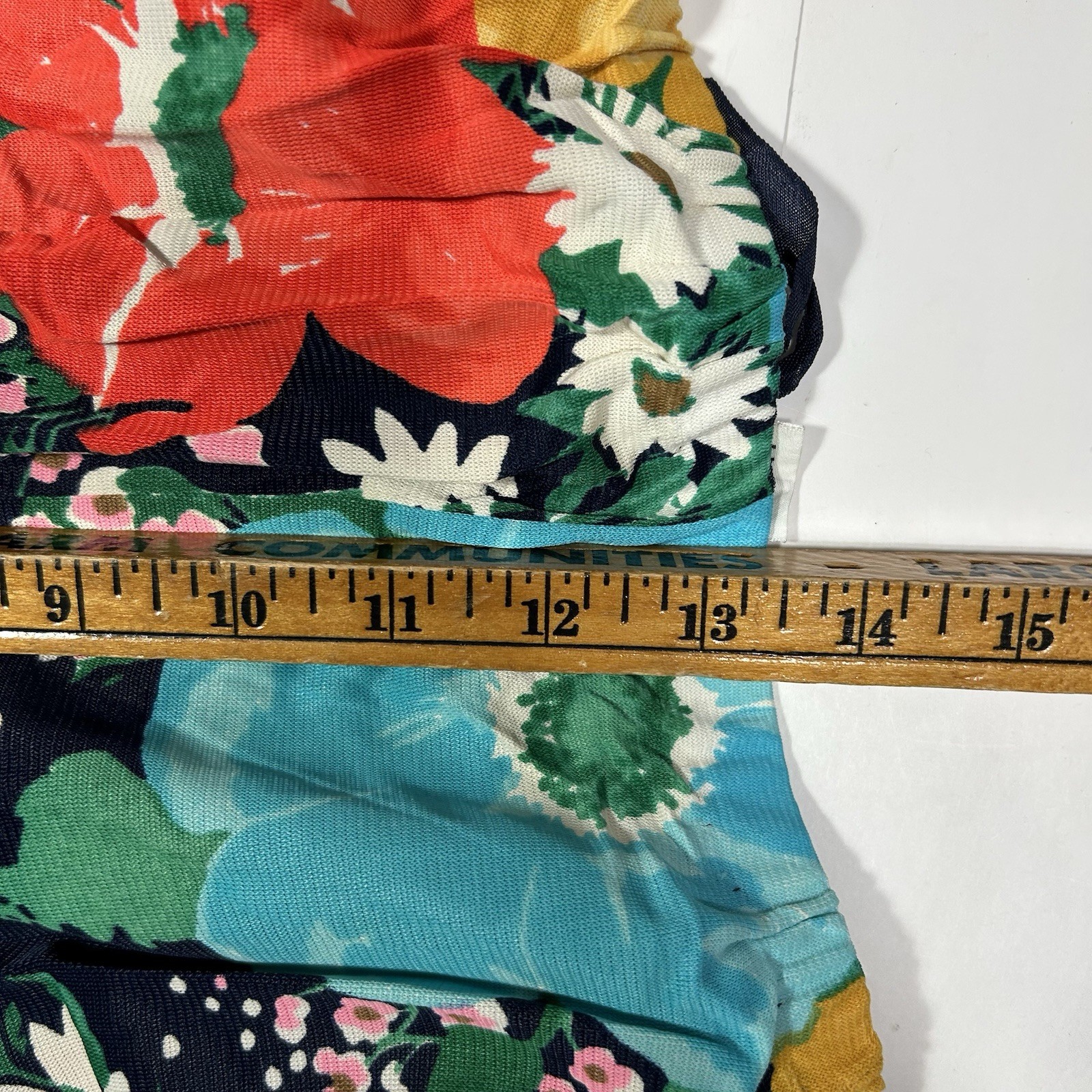 NWT Vtg 60s PARADE NY 2pc Set Multi Floral Button Up Top & Wide Leg Pants Sz 14