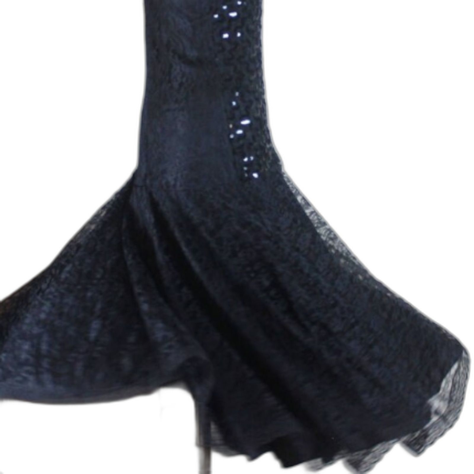 Vintage 80s Precious Moments Prom Coctail Dress Black Lace and Sequin Size 5/6