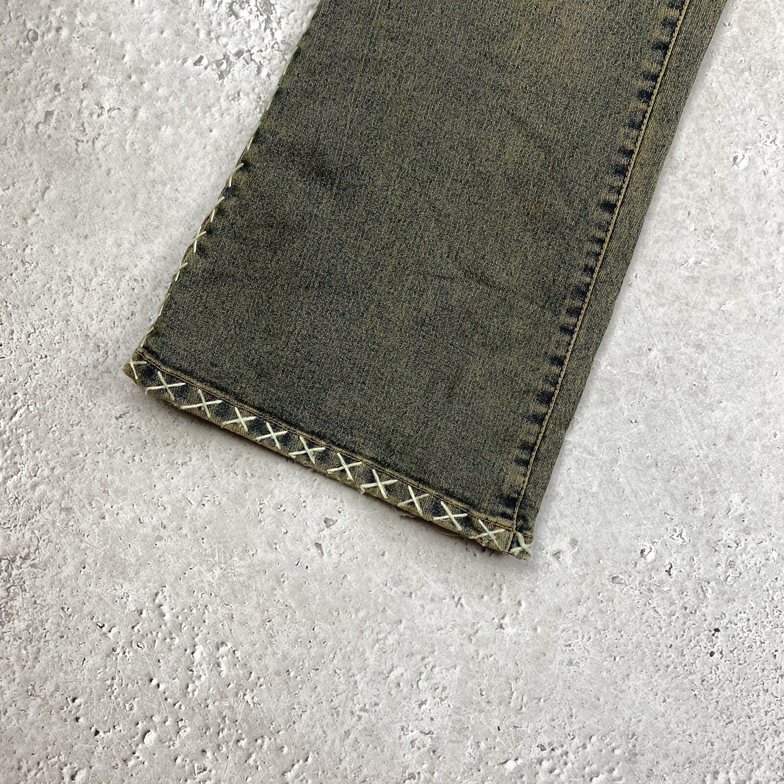 Vintage Womens Cowboy Y2k Distressed Denim Faded Flared Pants bratz Size M