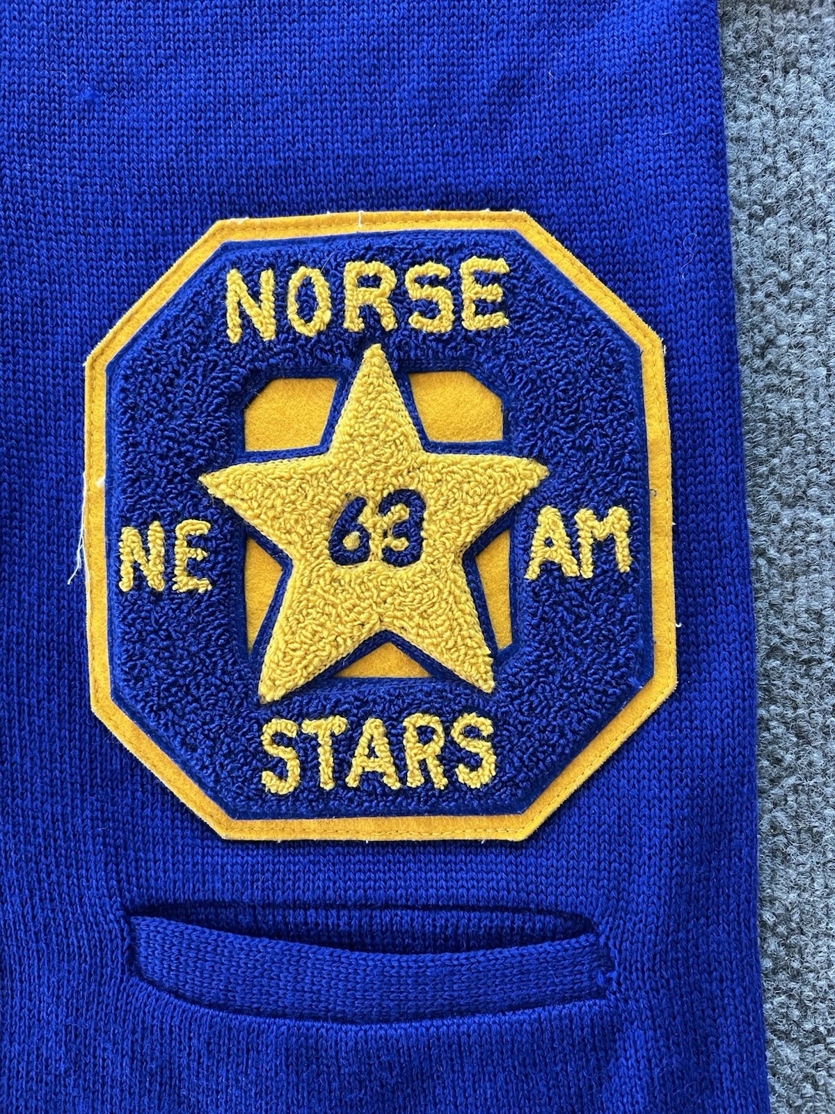 VTG 60s New Era Letterman Cardigan Sweater Norse Stars Chicago Knitting Mills