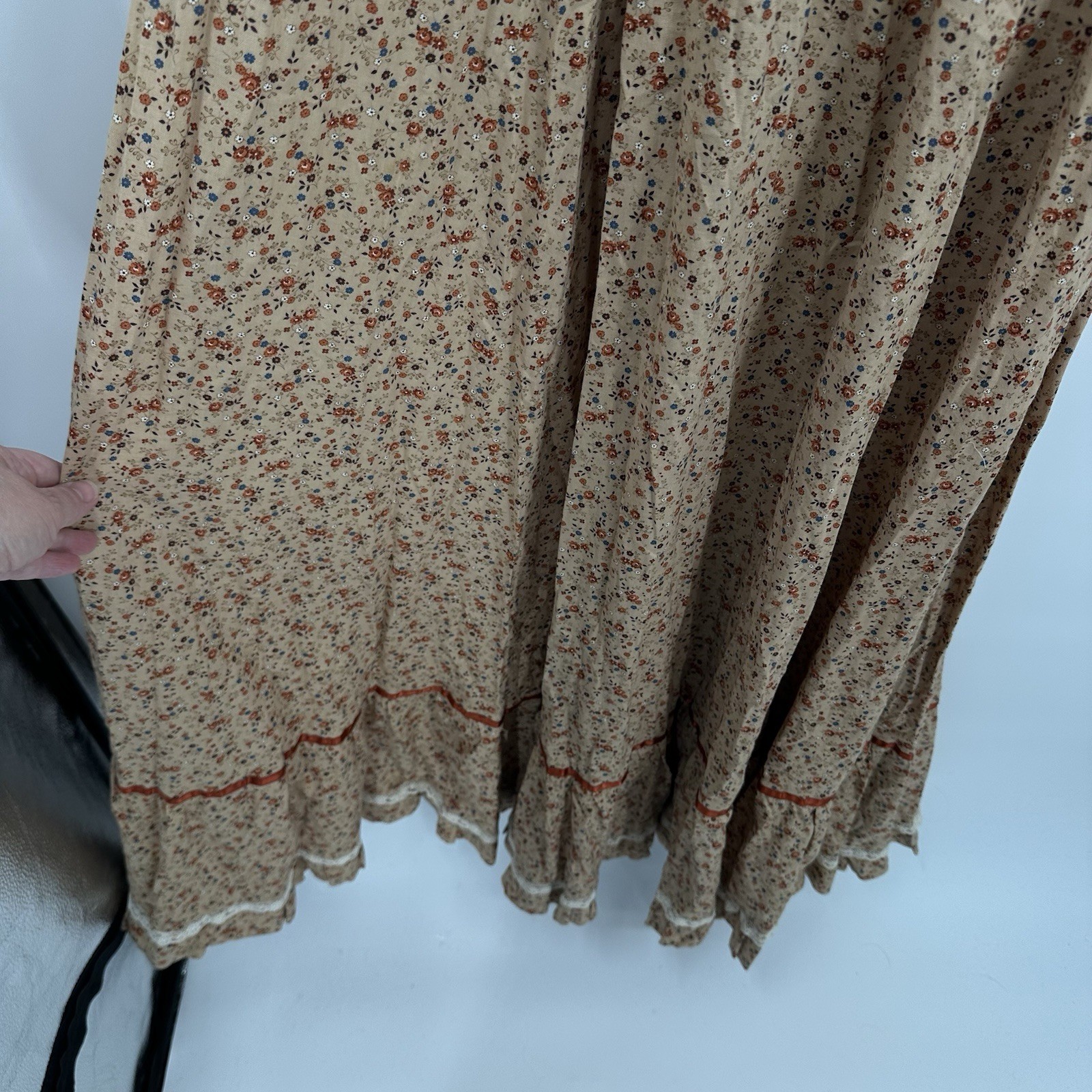vintage 70s FLORAL MAXI DRESS cottagecore SMALL prairie storybook romantic