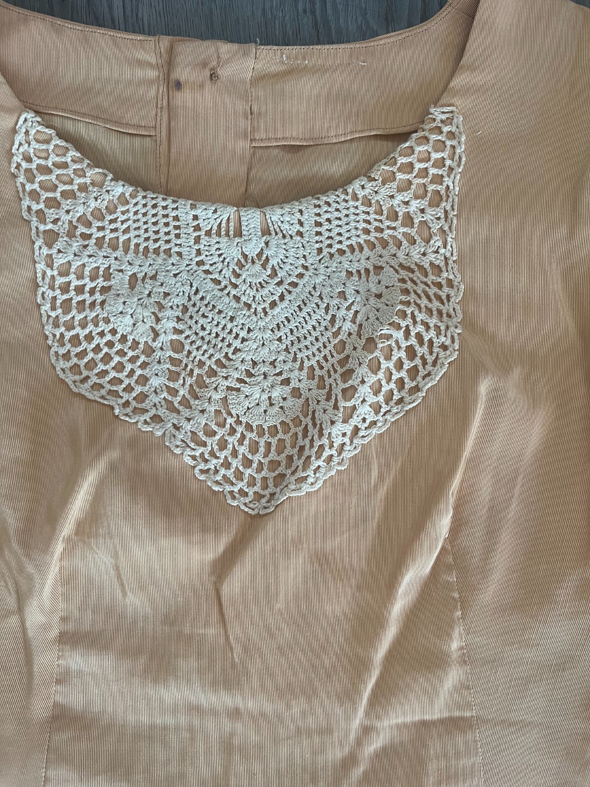 1960’s Vintage Yellow & Cream Blouse Crochet Cottage Core Coquette Ballet