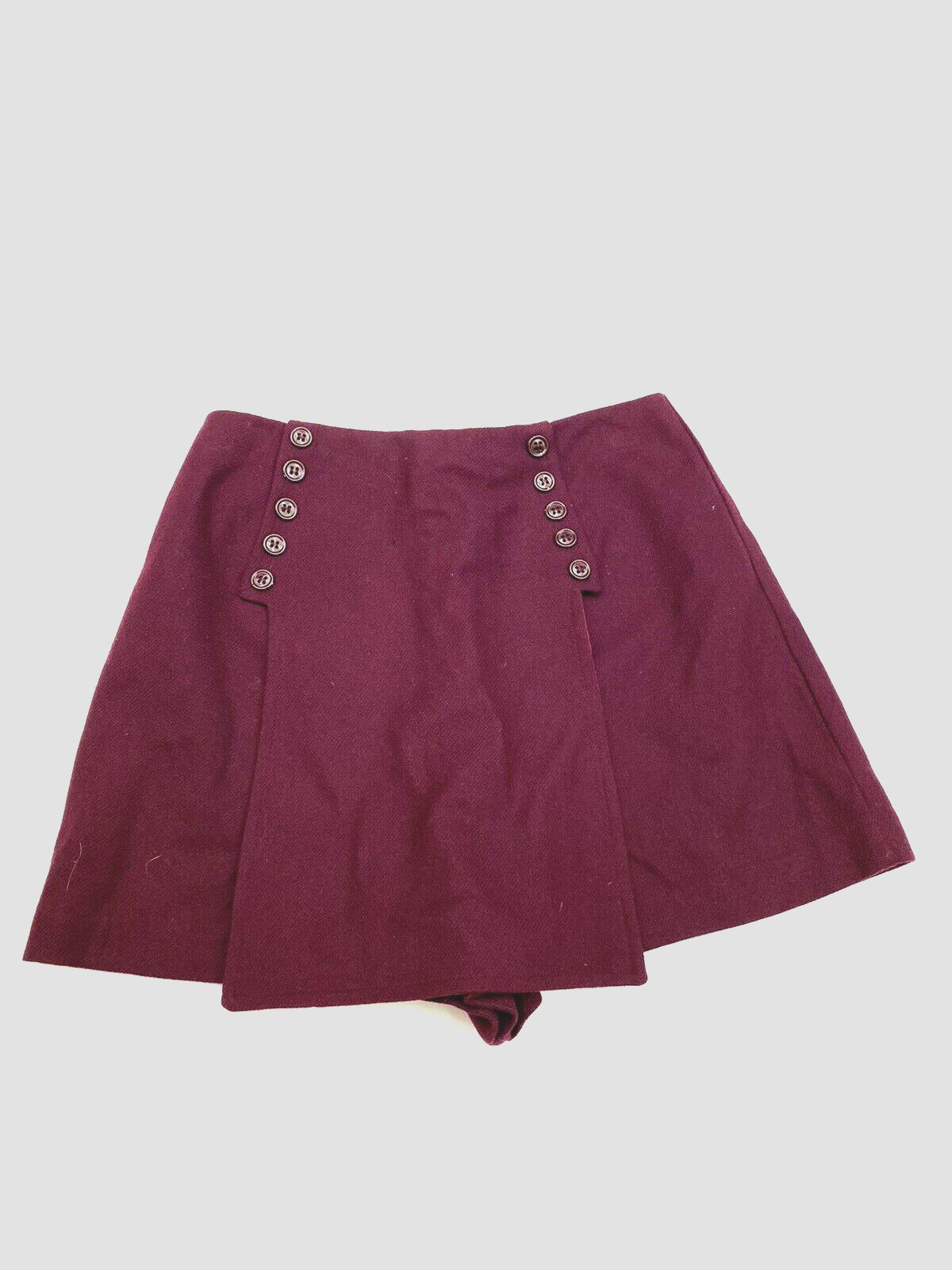 Vintage Bobbie Brooks culottes skirt Burgandy Colored USA made, 26″ size 8
