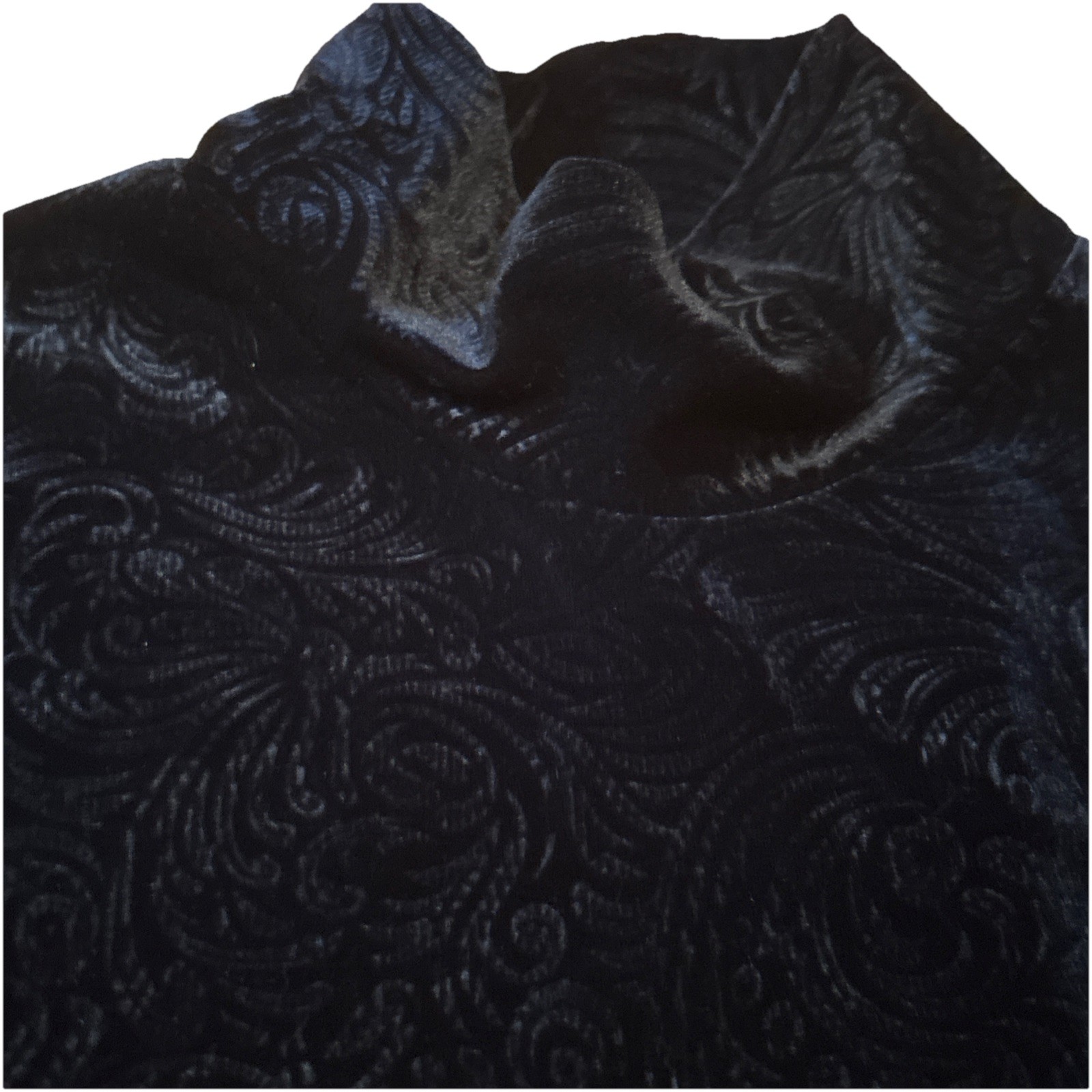 Vintage 1990s Pendleton black velvet pullover mock turtleneck large