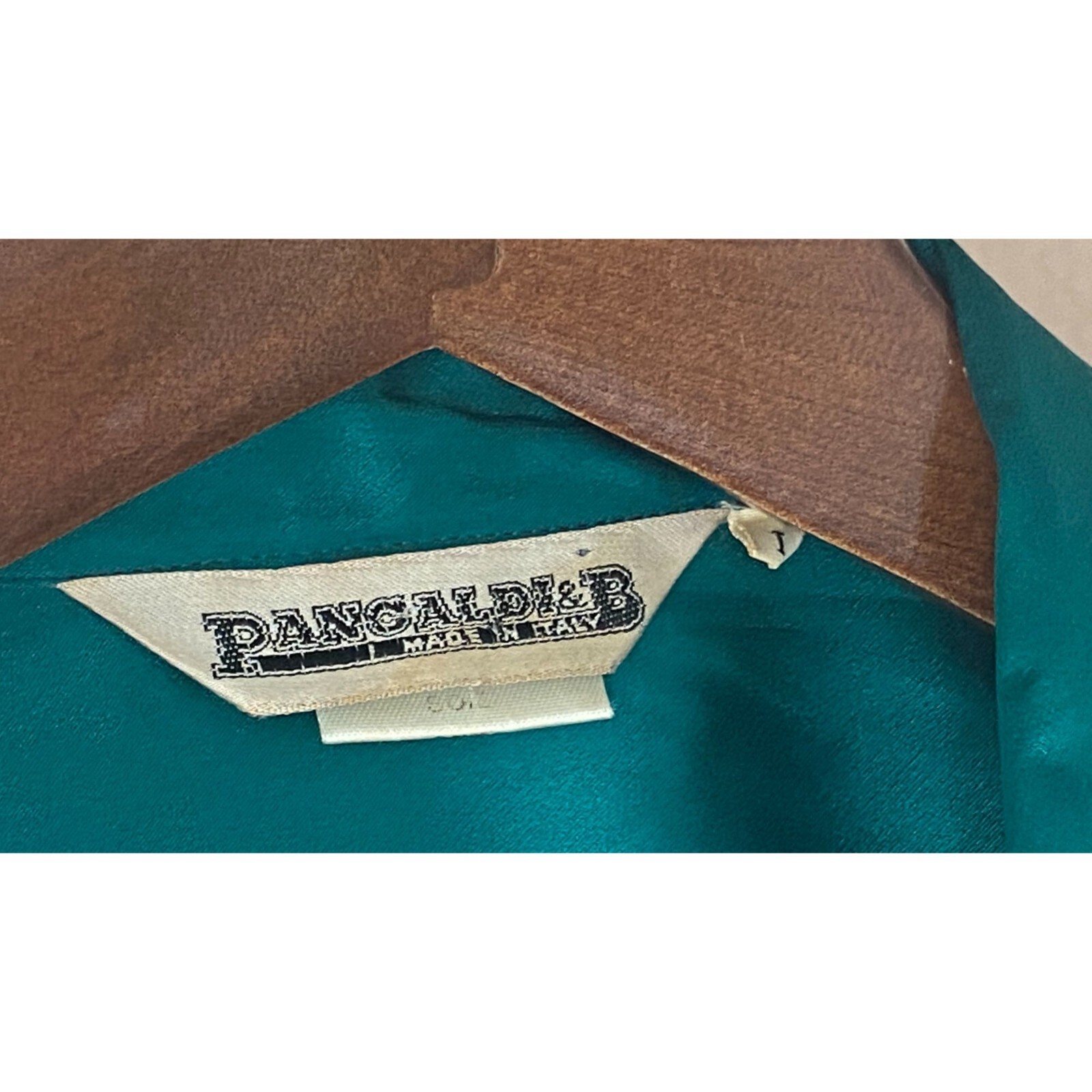 VTG Pancaldi & B Italy silk Blouse zipper S M Italy top emerald green