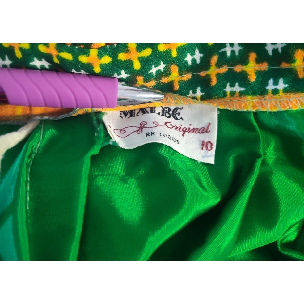 Malbe Originals Vintage Maxi Skirt Size 9/10 Colorful Happy Hippie Festival 70s